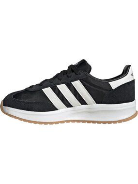 Womens Black White Rubber Run 70s Lace-Up Closure Breathable Athletic Shoes